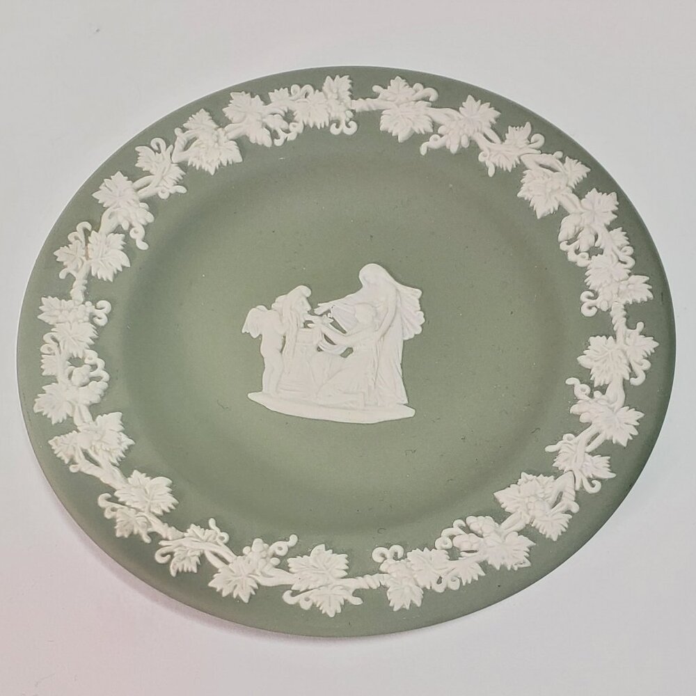 Wedgwood green Jasperware small plate